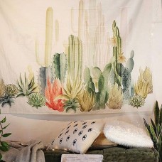 Micelec Boho Desert Landscape Cactus Tapestry Wall Hanging Living Room Bedroom Decor   